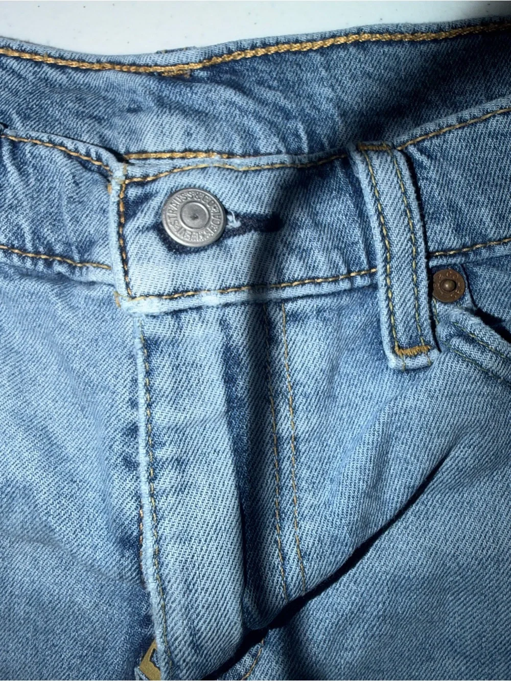 Levi's Light Blue Distressed Denim Shorts